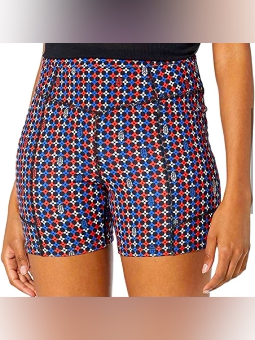 NWT FP Movement Odessa Printed Pocket Shorts - Black Combo - Picture 1 of 7